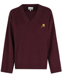 Ganni - V-Neck Knitwear - Lyst