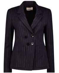 Dorothee Schumacher Pinstripe Double-breasted Jacket - Blauw