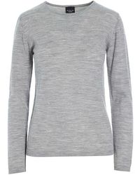 Bitte Kai Rand - Grijze Melange Wollen Gebreide Blouse - Lyst