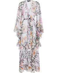 PATBO - Blumige Rüschen Maxi Tunika Kleid - Lyst