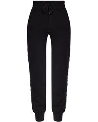 Versace Jeans Couture - Broeken ,Zwart ,Katoen Trainingsbroek Met Merkstrepen Aan De Zijkant - Lyst