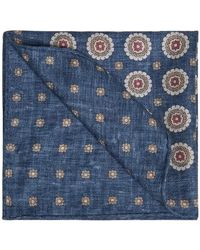 Brunello Cucinelli - Bloemdessin Denim Sjaal - Lyst