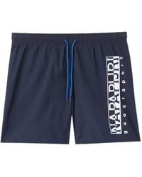 Napapijri - Korte Broeken ,Blauw ,Blauwe Regular Fit Zwembroek - Lyst