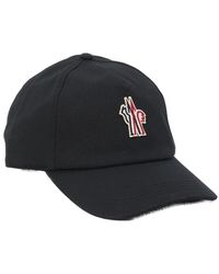 Moncler - Accessoires ,Blauw ,Katoen Grenoble Cotton Baseball Cap - Lyst