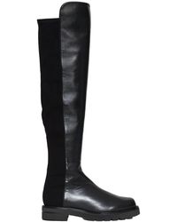 Stuart Weitzman - Schwarze leder stiefeletten - Lyst