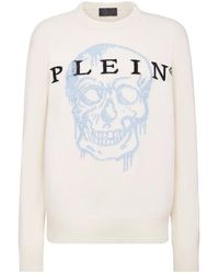 Philipp Plein - Pullover Round Neck Ls Intarsia Skull - Lyst
