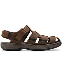 Clarks - Saltway Cove Sandales En Cuir Marron - Lyst