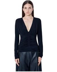 Sportmax - Top Met Lange Mouwen En V-Hals - Lyst