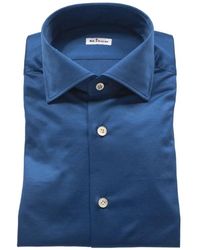 Kiton - Overhemden ,Blauw ,Katoen Cotton Shirt - Lyst