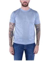 Eleventy - Blaues rundhals baumwoll t-shirt - Lyst