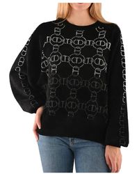 Twinset - Truien & Vesten ,Zwart ,Truien Met Ronde Hals - Lyst
