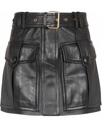 Balmain - Leather Skirts - Lyst