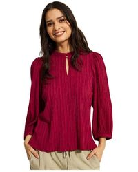 iN FRONT - Burgund tove bluse eleganter stil - Lyst