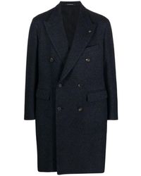 Tagliatore - Cappotto blu in lana - Lyst