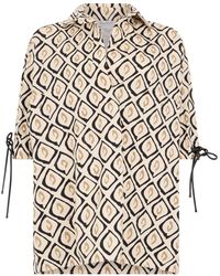 Max Mara - Oversized Poplin Shirt Met Print - Lyst