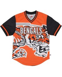 Mitchell & Ness - Fitness ,Oranje ,Polyester Nfl Jumbotron 3.0 Mesh V-Neck Jersey - Lyst