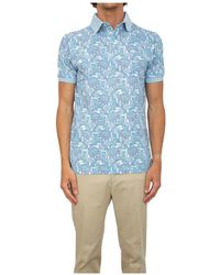 Etro - Tops ,Blauw ,Katoen Klassieke Polo Shirt Voor Mannen - Lyst