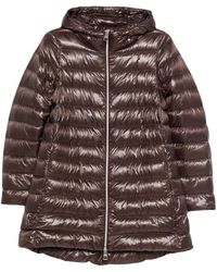 Herno - Jassen ,Bruin ,Leer A-Shape Jacket - Lyst
