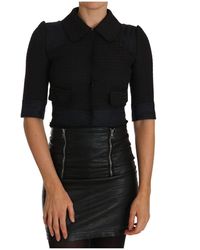 Dolce & Gabbana Short Cropped Jacket Blazer - Zwart