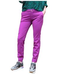 Mason's - Broeken ,Paars ,Katoen Jacqueline Curvy Chino Broek - Lyst
