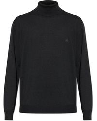 Etro - Truien & Vesten ,Zwart ,Wol Wollen Coltrui Met Geborduurd Logo - Lyst