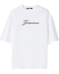 Jacquemus - Tops ,Wit ,Katoen T-Shirt Met Logo-Print - Lyst