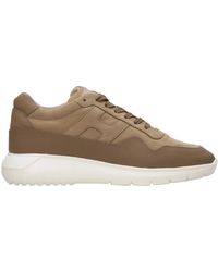 Hogan - Schoenen ,Bruin ,Leer Kameel Sneakers Met Leren Details - Lyst