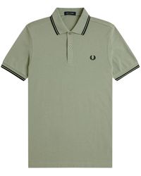 Fred Perry - Tops ,Groen ,Katoen M3600 Twin Tipped Polo - Lyst