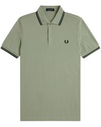 Fred Perry - Tops ,Groen ,Katoen M3600 Twin Tipped Polo - Lyst