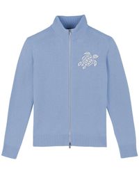 Vilebrequin - Truien & Vesten ,Blauw ,Katoen Petrus Katoen En Kasjmier Sweater Met Volledige Rits Turtle - Lyst