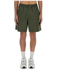 Aspesi - Korte Broeken ,Groen ,Katoen Relaxed Fit Katoenen Twill Shorts - Lyst