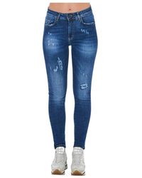 Frankie Morello - Jeans denim skinny blu - Lyst
