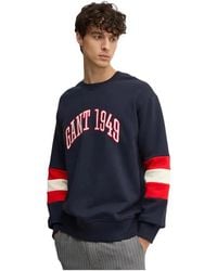 GANT - Sweatshirt Met Kleurblokmouwen - Lyst