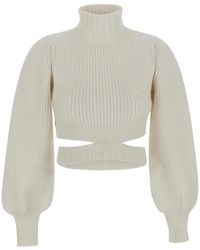 ANDREA ADAMO - Truien & Vesten ,Wol Stijlvolle Cropped Trui - Lyst