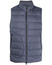 Herno - Blauwe Geweven Veren Vest - Lyst