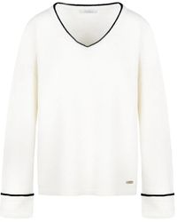 Hèst - Truien & Vesten ,Wit ,Wol Fam V-Neck Sweater - Lyst