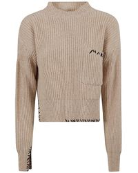 Marni - Turtle-Neck Wollen Trui Met Mouliné Effect - Lyst