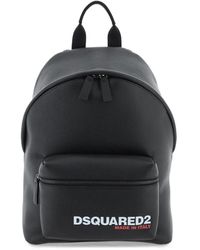 DSquared² - Bob rucksack aus genarbtem leder mit logo-print - Lyst
