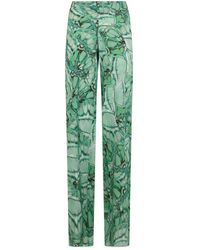 Alberta Ferretti - Broeken ,Groen ,Broek Met Wijde Pijpen - Lyst