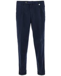 Myths - Broeken ,Blauw ,Katoen Elegante Lange Broek - Lyst