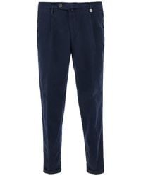 Myths - Broeken ,Blauw ,Katoen Elegante Lange Broek - Lyst