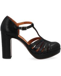 Chie Mihara - Zapato de tacón de cuero negro - Lyst