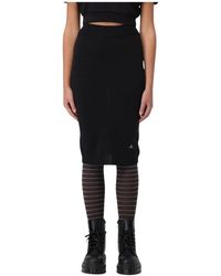 Vivienne Westwood - Merino Wool Knit Midi Rok - Lyst