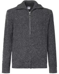 Eleventy - Truien & Vesten ,Grijs ,Wol Ribbed Zip-Up Cardigan - Lyst