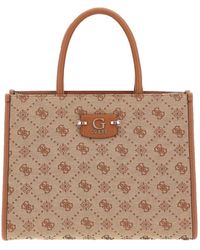 Guess - Tassen ,Bruin ,Leer Tote - Lyst