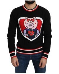 Dolce & Gabbana - Dolce Gabbana Black Cashmere Pig Of The Year Pullover Sweater - Lyst