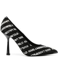 Karl Lagerfeld - Zapato negro con strass y monograma - Lyst