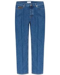 Ferragamo - Jeans ,Blauw ,Katoen Jeans Met Taps Toelopende Pijpen - Lyst