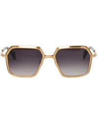 Jacques Marie Mage - Goldene ugo sonnenbrille mit schwarzen verlaufsgläsern - Lyst