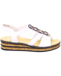 Rieker - Witte Sleehak Sandalen Voor Vrouwen - Lyst